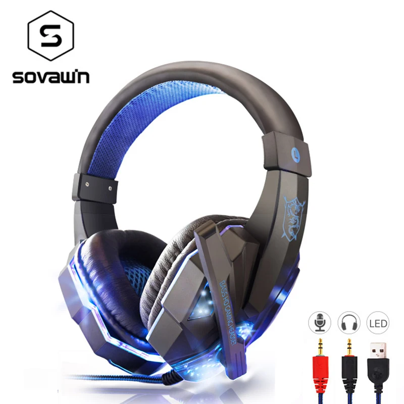 Накладные Игровые наушники для компьютера с микрофоном HD бас игровые