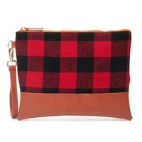 retail buffalo plaid red wristlet bag black and white plaid cosemtic bag dom1131139 buffalo plaid purse for women