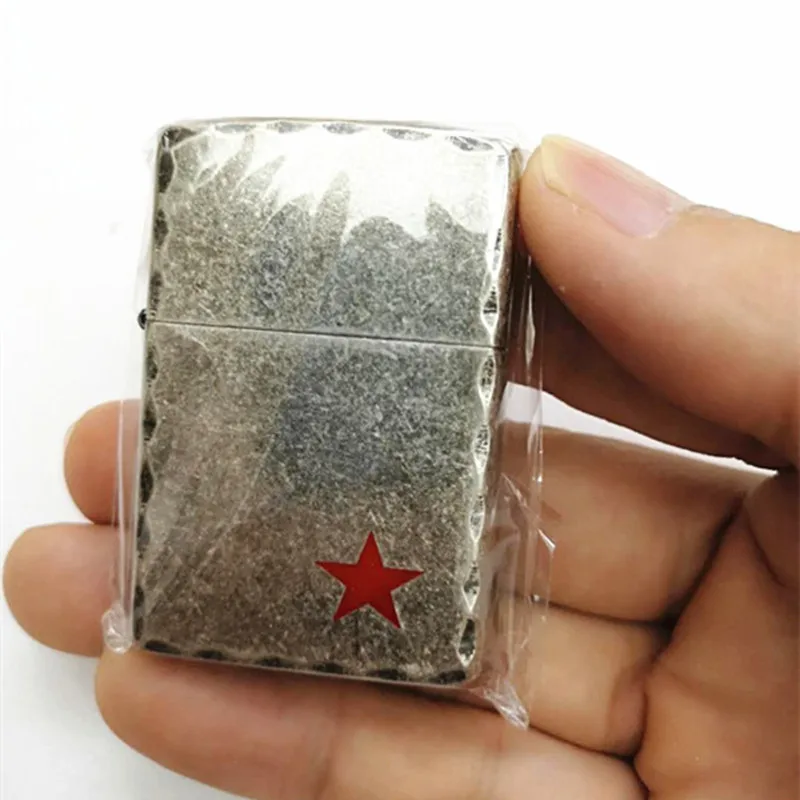 38*58 мм CCCP древняя серебряная керосиновая зажигалка с пятиконечной звездой