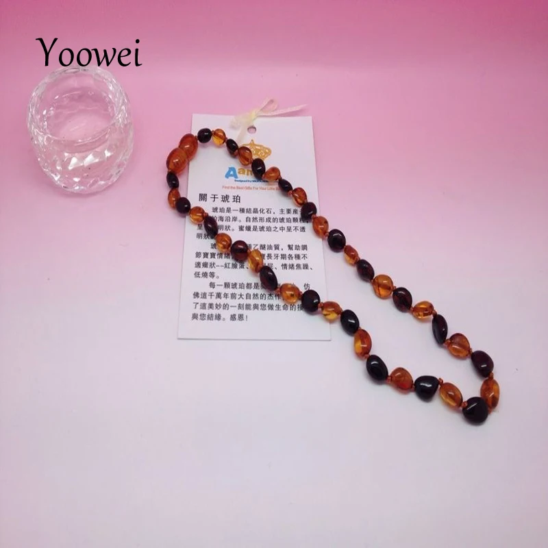 Янтарное ожерелье Yoowei Bean для ребенка Заводские бусины в форме оливы уникальный