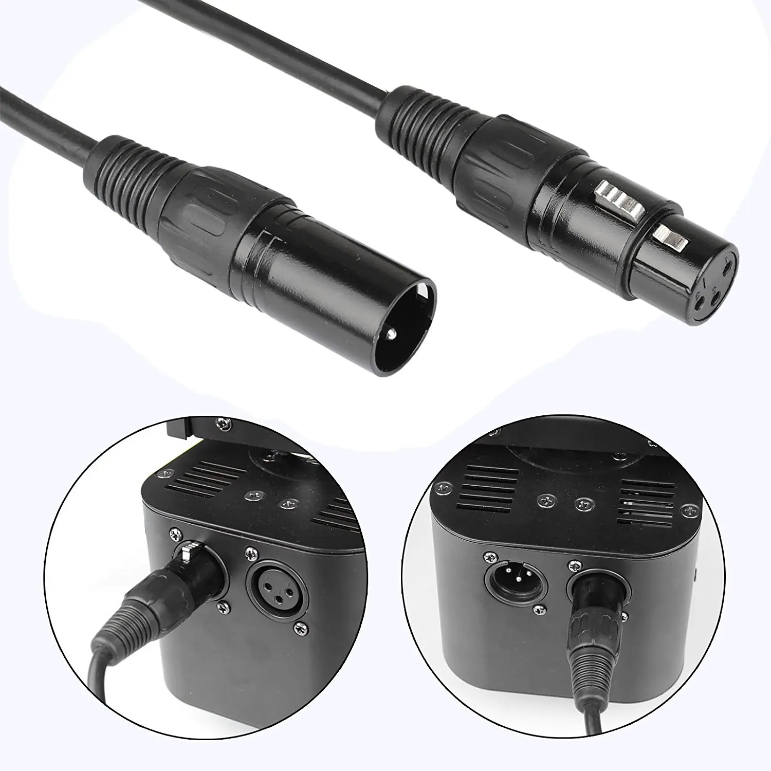 8 pcs DMX Cable 3.2feet/1m 3-Pin Signal XLR Connection DMX512 Stage Light Wire Male to Female | Lighting Effect