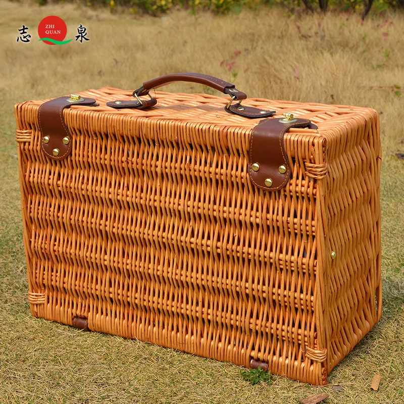 Picnic Basket Goods Cane Willow Thermal Preservation Belt Cover Camping Receiving Tableware | Дом и сад
