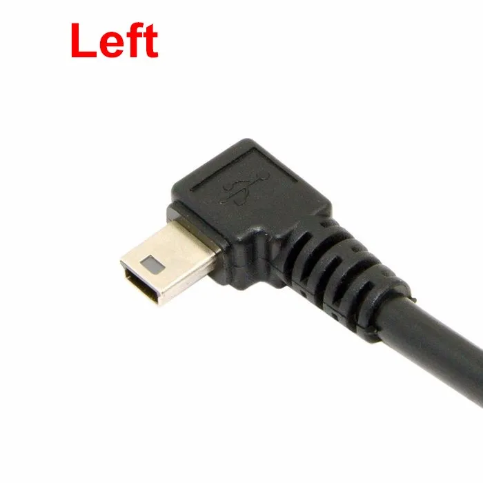 Кабель USB2.0 Male to Mini USB левый и правый угловой 90 градусов 50 см 180 5 м для камеры MP4 Tablet PC