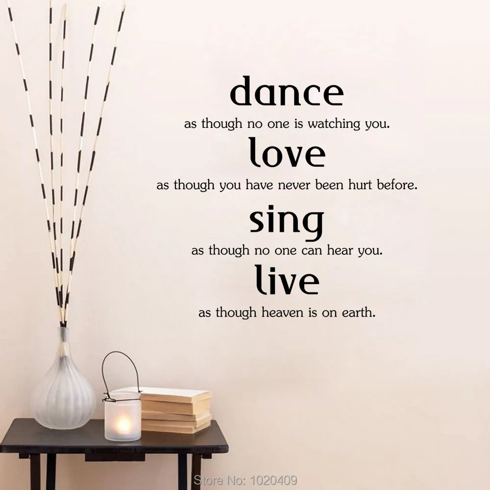 Life Наклейка Настенная Слова Декоративные наклейки для танцев домашний декор