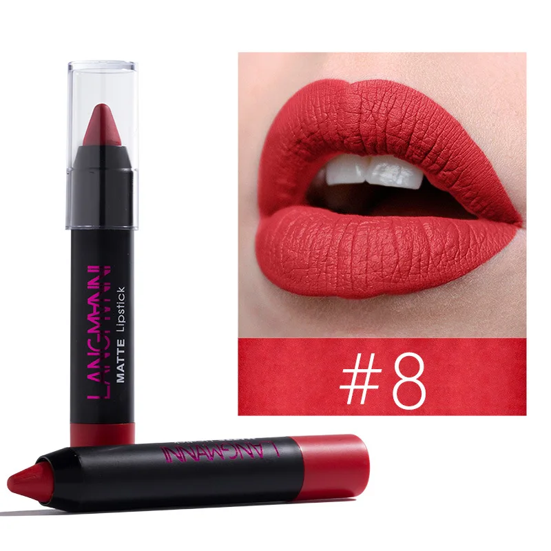 Langmanni, 12 цветов, водостойкая губная помада, стойкая матовая губная помада, блеск для губ, косметика, блеск для губ, Макияж для губ, Maquiagem