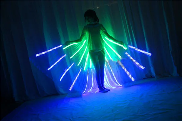 

Colorful Dance LED wings,RGB Luminous butterfly wings,Dance Club Light Up Show Belly Dance Costume LED wing