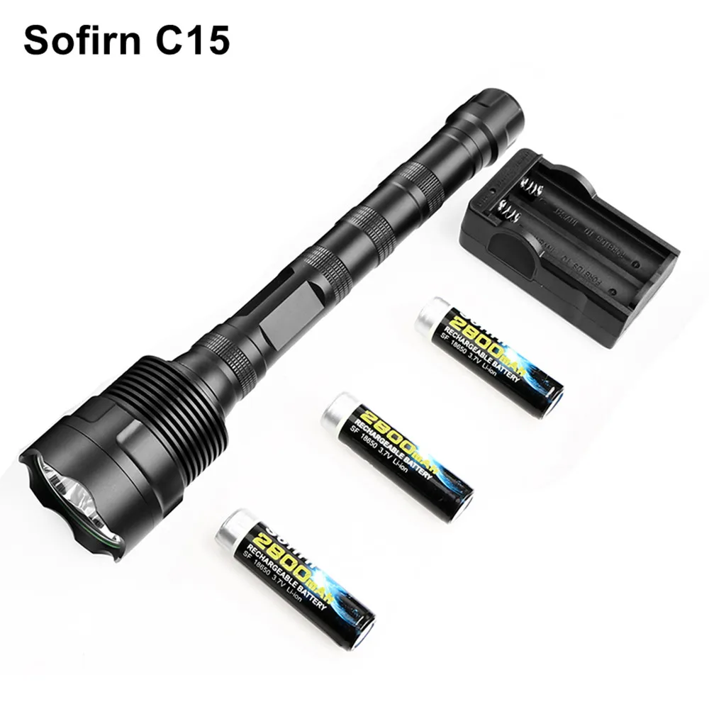 Sofirn C15 комплект для самозащиты мощный светодиодный светильник вспышка 18650 фонарь