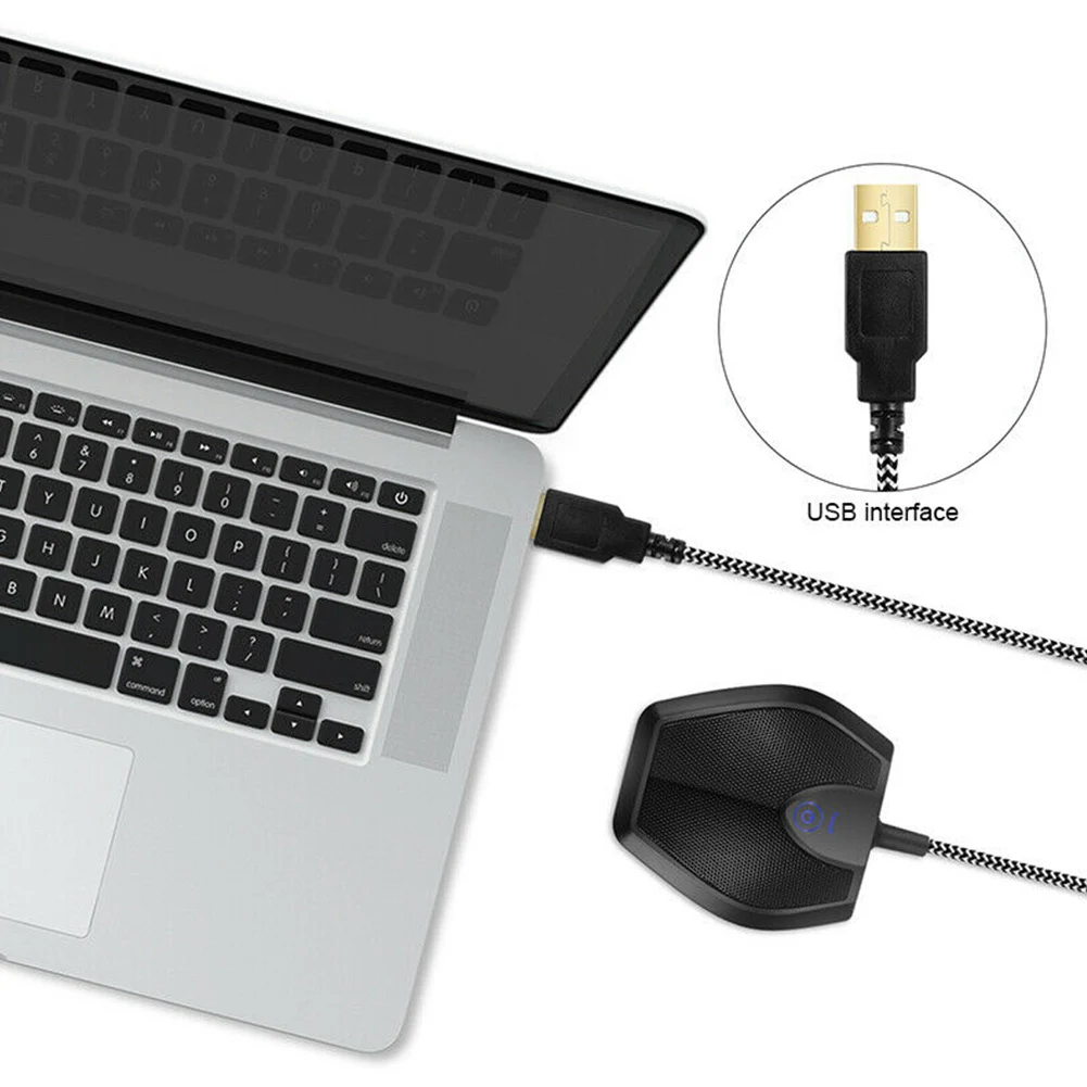 Mute Anti-oxidation Noise Reduction Braided Cable USB Plug Omnidirectional Stereo Recording Conference Microphone Table Top | Электроника