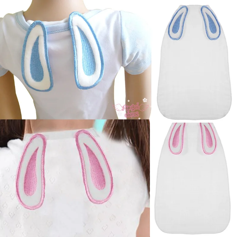 Cute Rabbit Ears Baby Back Towel Carpet Four Layers Cotton Gauze Sweat Absorption Soft Kids Boys Girls Wipe Pad Gifts | Мать и ребенок