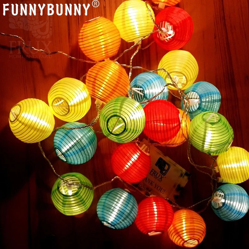 FUNNYBUNNY 4 дюйма бумажный фонарь, гирлянда, светодиодный, китайский Восточный стиль, шар, гирлянды, Рождественский камин, свадьба, спальня