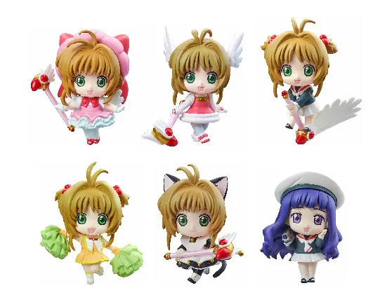 Аниме 5 см 6 шт./компл. Cardcaptor Sakura Мини фигурки Kinomoto Daidouji Tomoyo ПВХ Фигурки игрушки