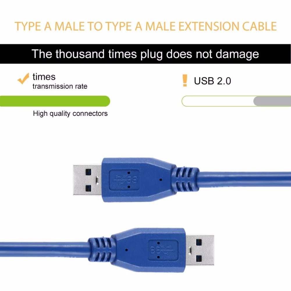 Удлинительный Кабель USB 3 0 типа A папа к M/M M2M портативный синий однотонный