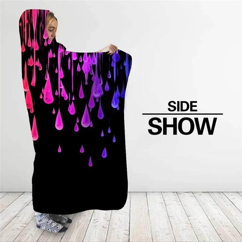 Модное черное одеяло с капюшоном плед для взрослых постельное белье путешествий