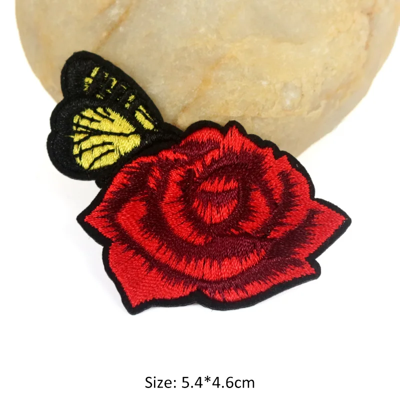 Flower Bird Butterfly Goldfish Embroidered Patches For Clothing DIY Stripes Applique Clothes Stickers Iron On Patches Badges - Цвет: 1