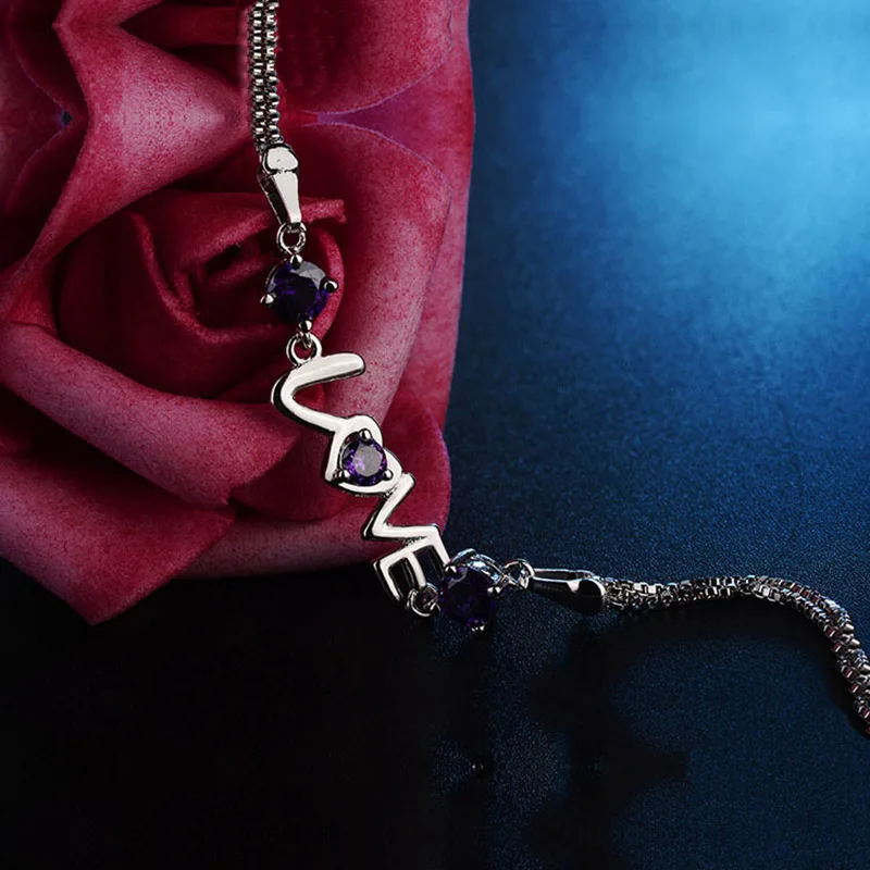 Милый женский браслет JYouHF классические милые Подвески с надписью Love мозаичные