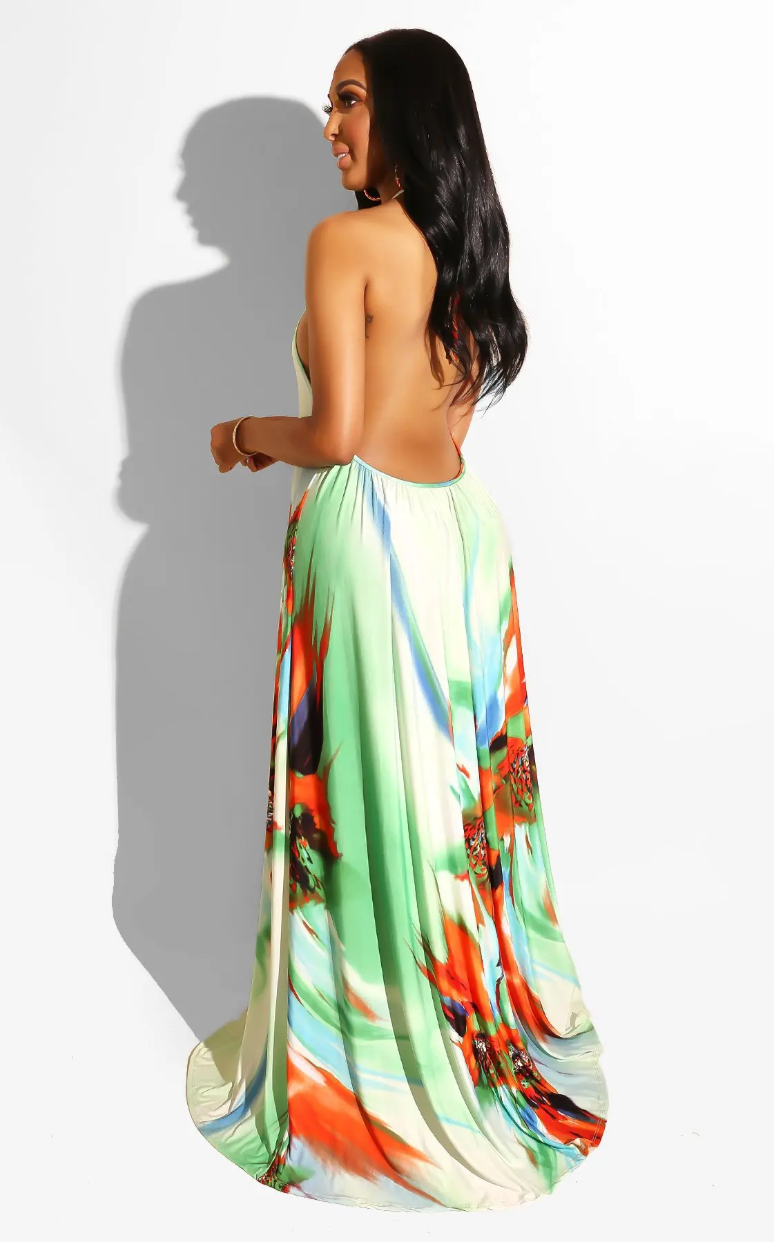 Офисная Леди печати Boho Макси женское платье Мода Холтер винтажные пляжные платья без рукавов вечерние Vestido