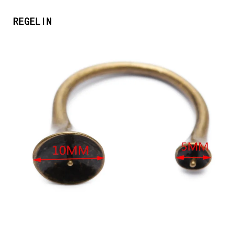 REGELIN, модные украшения, 5 шт./лот(5 мм, 10 мм), открытые кольца, двойные Кабошоны, поднос, сделай сам, кольца на палец, аксессуары