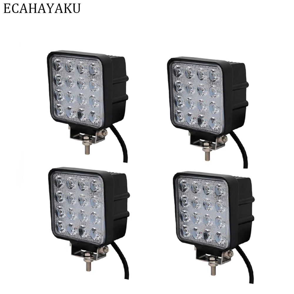 ECAHAYAKU 4 шт. &quotквадратный 48 Вт светодиодный рабочий светильник 6000 К IP67