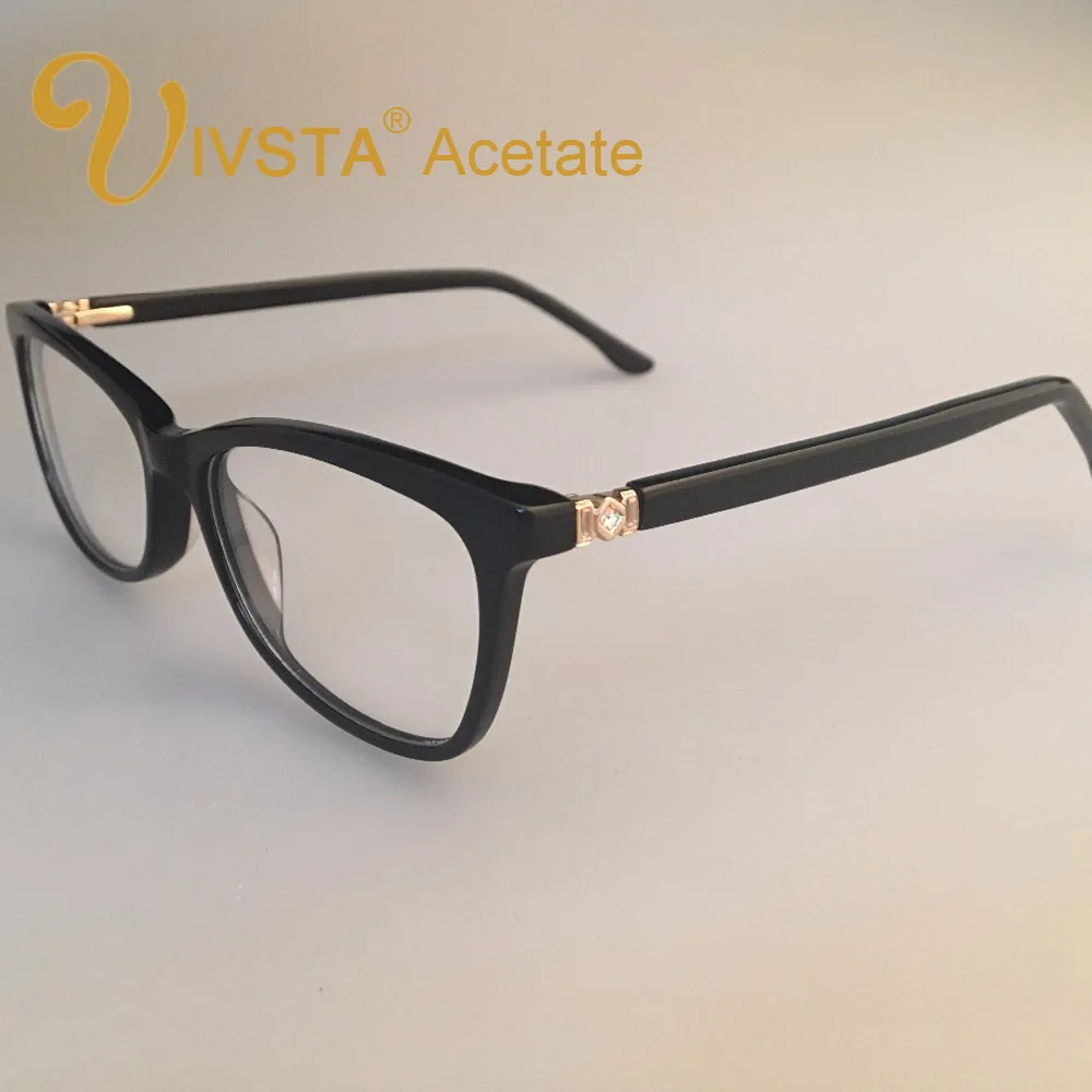 

IVSTA Real Handmade Acetate Glasses Women Optical Frame Butterfly Really Acetate Frames Prescription Eyewear Myopia diamond 8813