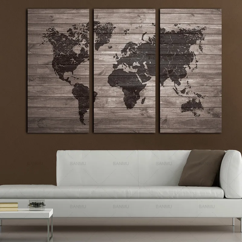 

canvas painting wall art Picture posters and prints map on canvas home decoration painting art canvas no frame