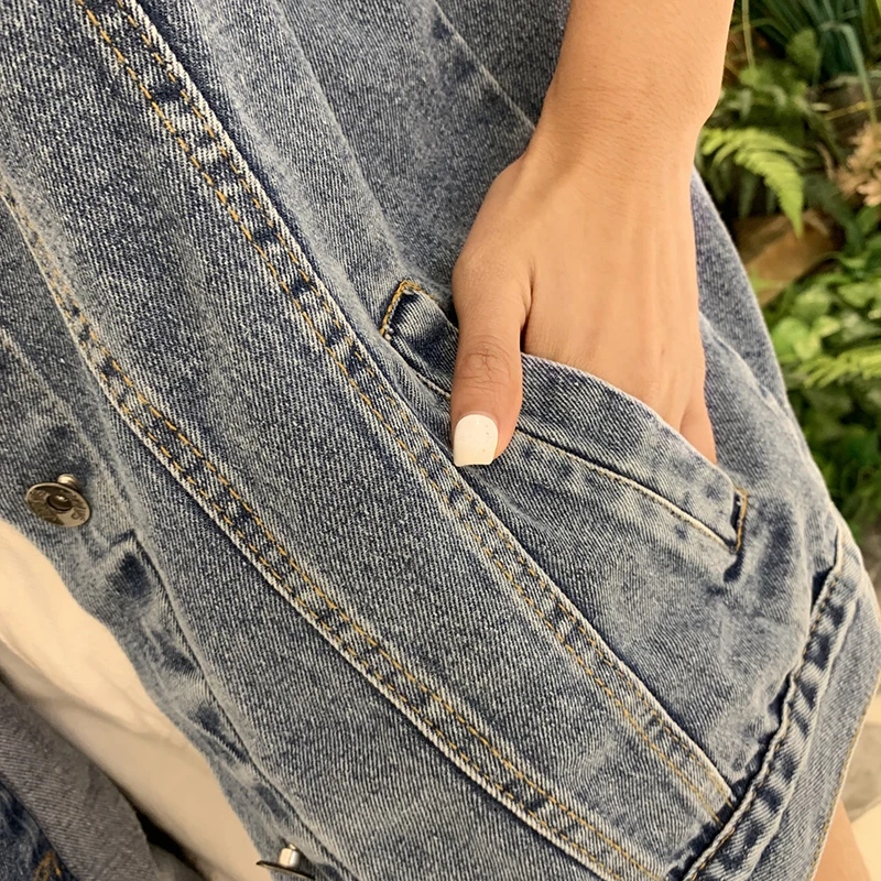 Синий джинсовый жилет Лето 2019 новая женская одежда старый свободный безрукавный