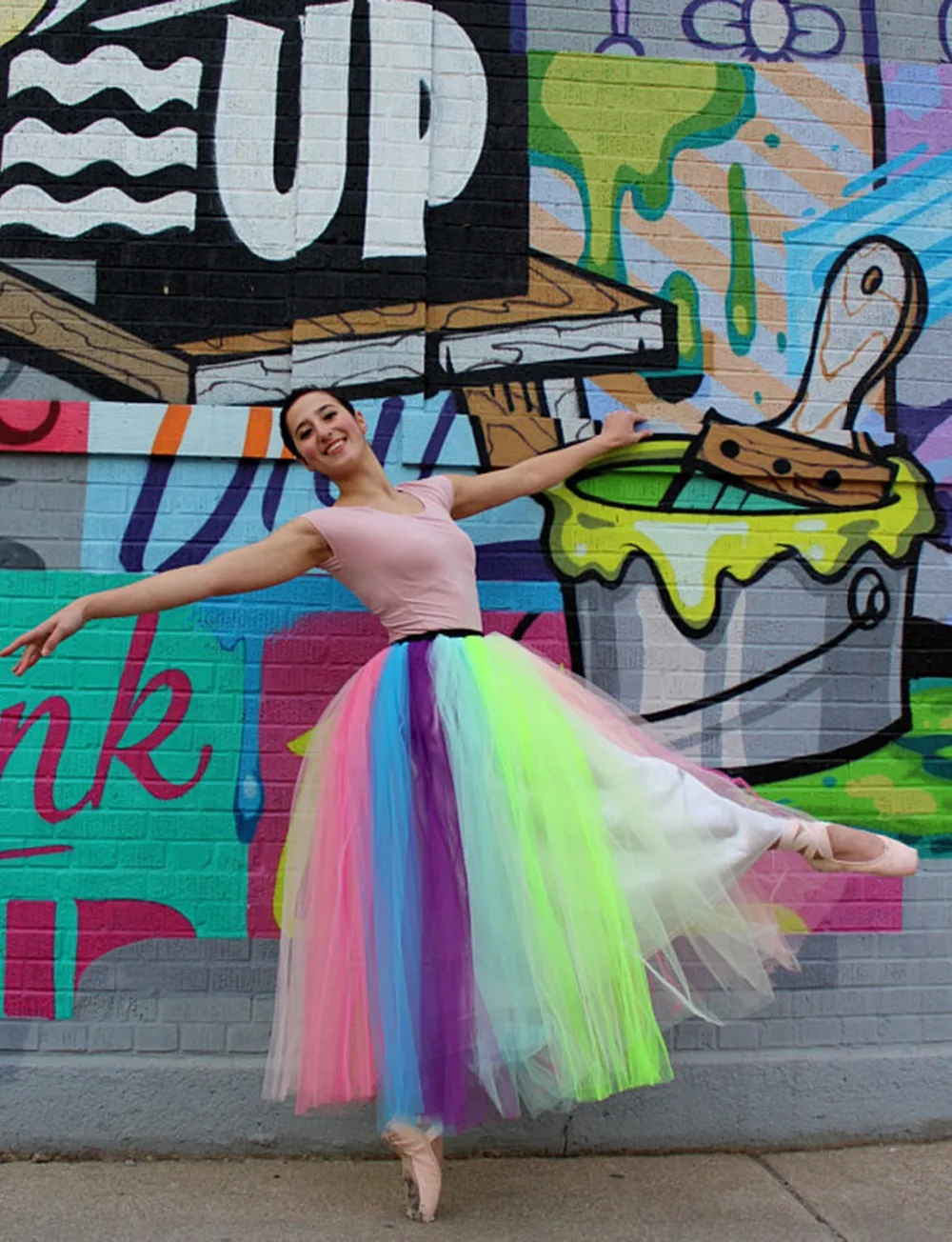 

In Stock Tutu Tulle Women Rainbow Skirts Petticoat Underskirt for Prom Party