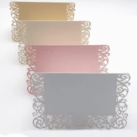 50pcs pearlescent lace name place cards wedding decoration table decor table name message greeting card event party supplies