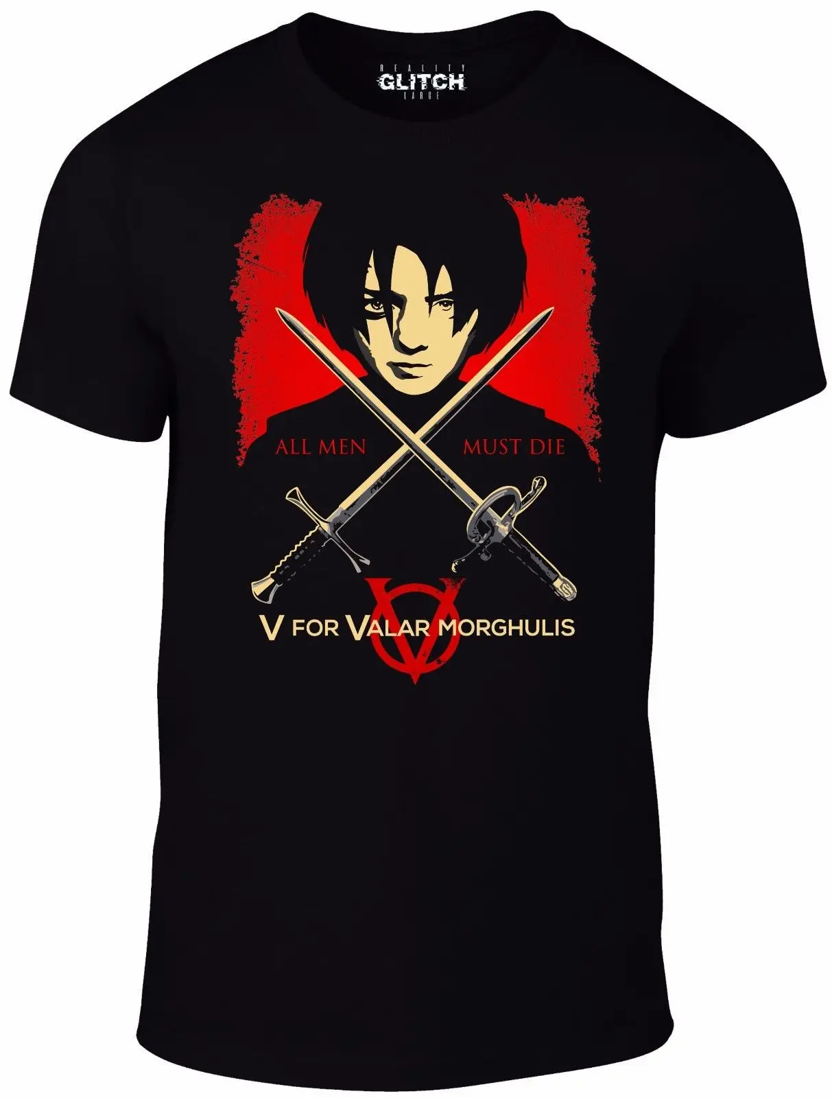 Мужская V for Valar футболка Валар моргулис вдохновленная Игра престолов Ария Старк