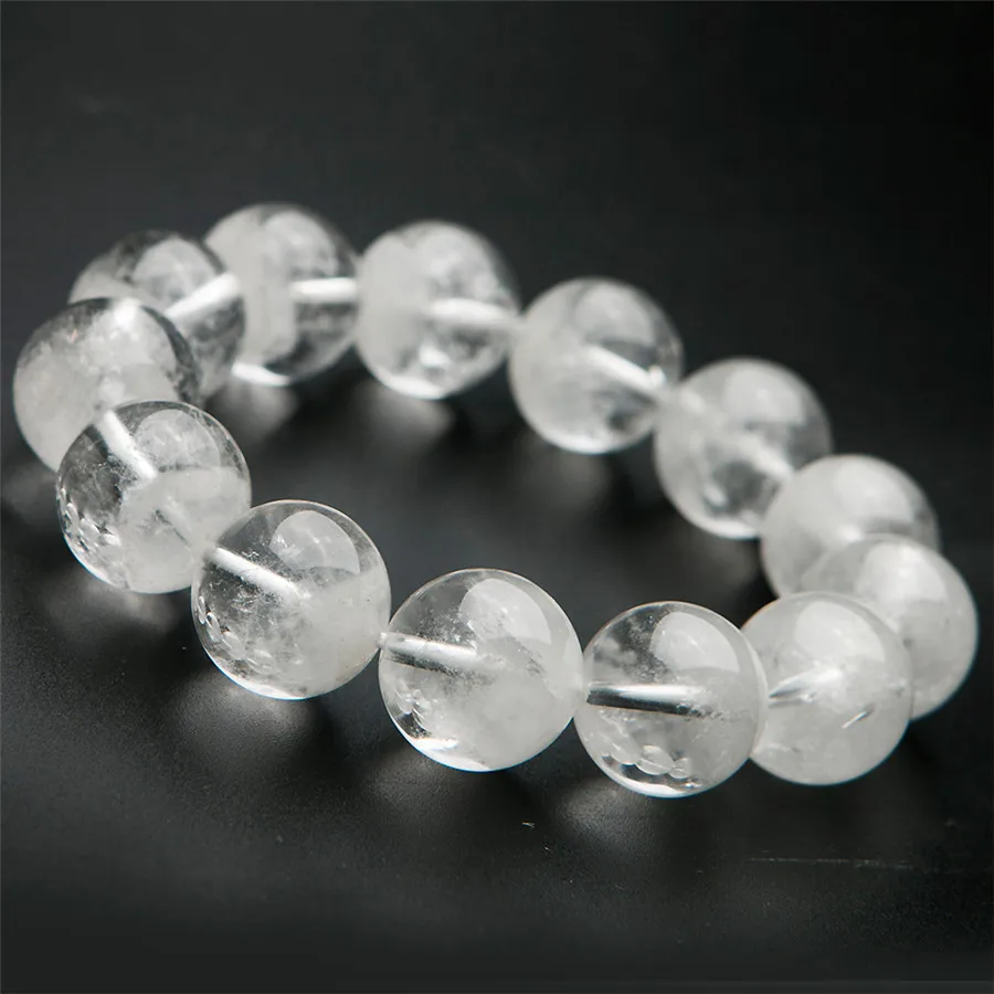 Оптовая продажа 100% натуральные браслеты белый фантомный кварцевый кристалл 16 мм