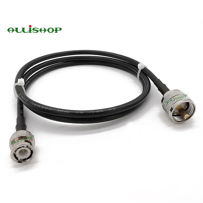 BNC штекер к PL259 RG58 кабель UHF Адаптер двухсторонний радио гибкий соединительный 1 м 3