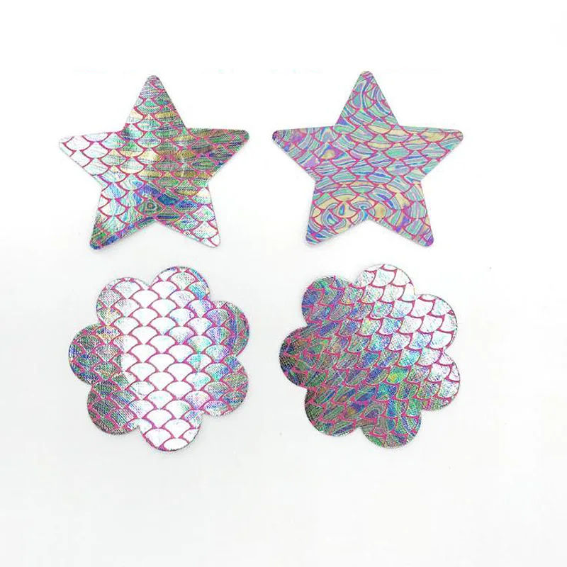 Бесшовные соски одноразовые яркие лазерные наклейки на грудь анти-удар