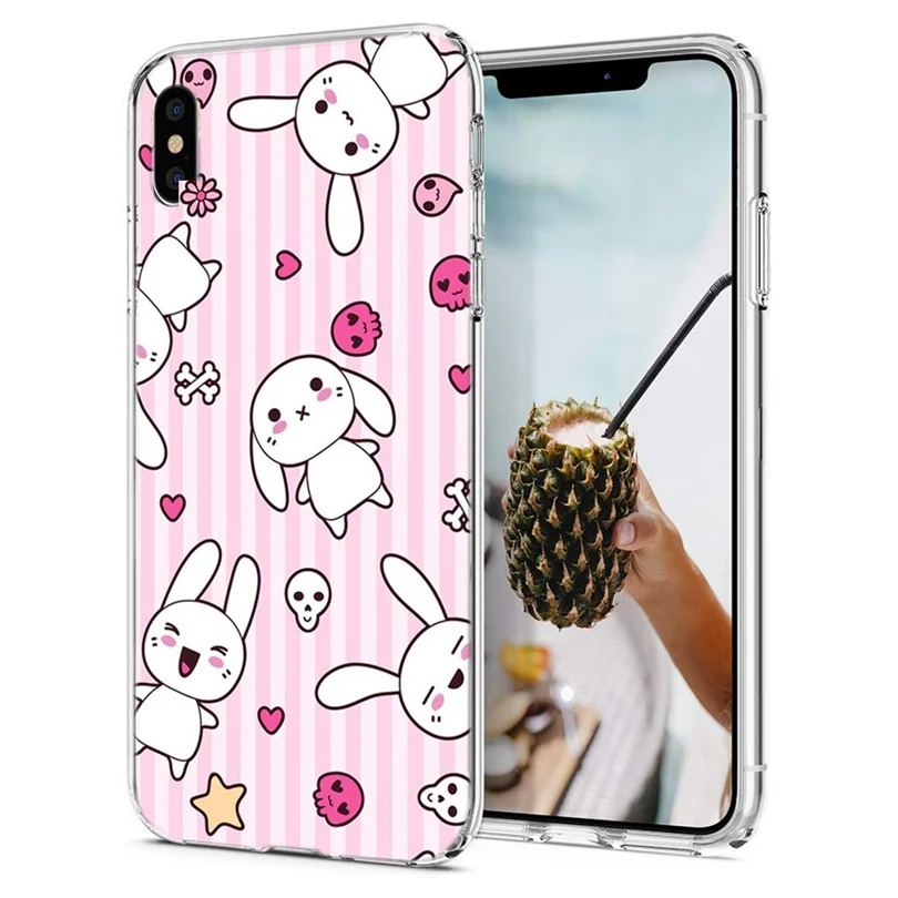 Case For iPhone 7 8 Plus 6 6S/6 Soft TPU Cover Design Cat Rabbit X XS XR Max Phone Back Fundas Q193 |
