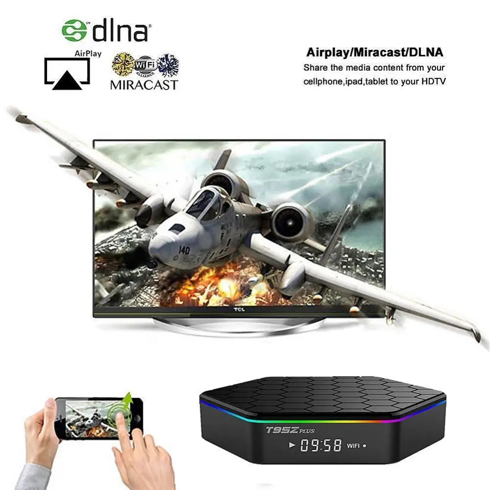 T95Z PLUS Android ТВ коробка Octa Ядро смарт контейнер под элемент питания 2 Гб Оперативная