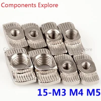 100pcs15 series t hammer nuts m3 m4 m5 t nut fasten connector for 1515 aluminum extrusion profiles