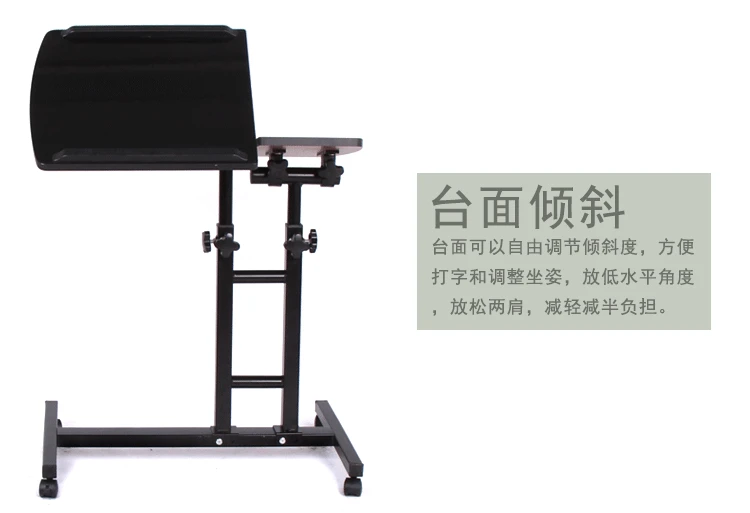 

A Quality Metal Rolling Laptop Desk Stand Height&Angle Adjustable Rotate Laptop Table for Bed with Pen Holder Computer Desk