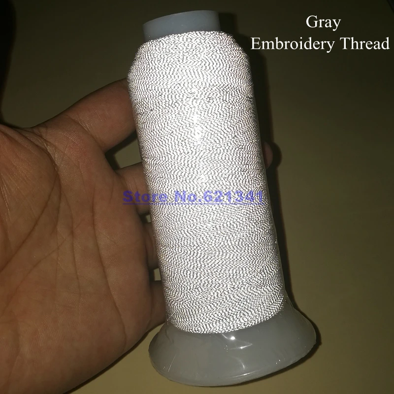 Серая популярная безопасная Серебряная отражающая нить для вышивания 1000 метров