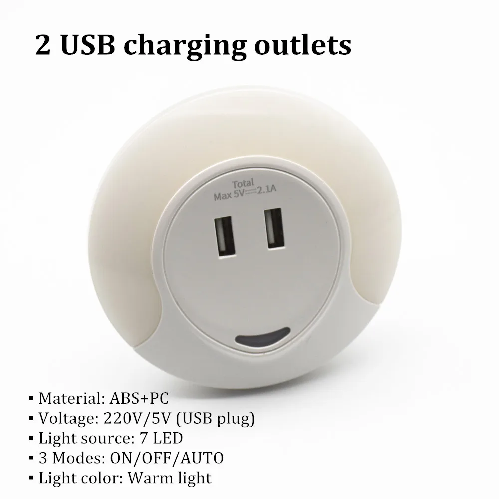 night light with 2 usb port for mobile phone charger sensor night led lamp for children bedroom living room indoor lighting free global shipping