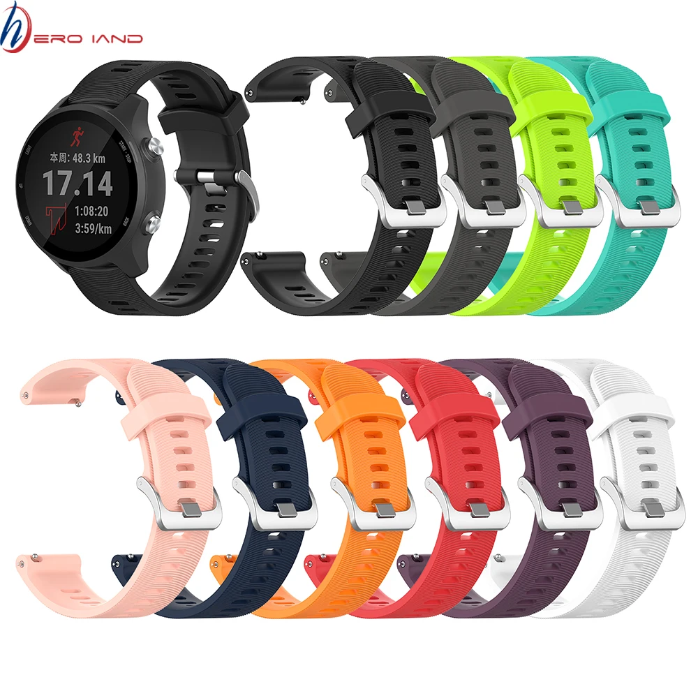 

Replacement Watch Band For Garmin Forerunner 245 Smart watch strap For Garmin Vivoactive 3 20mm Sports Soft Silicone wrist strap