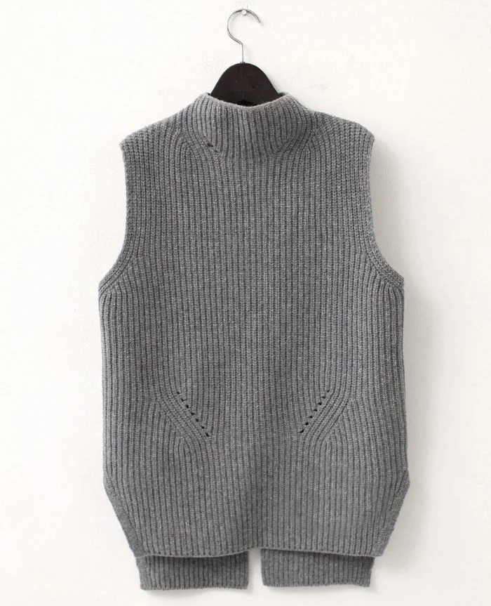 Новинка 2019 Модный женский вязаный кашемировый шерстяной жилет безрукавка Seven pin