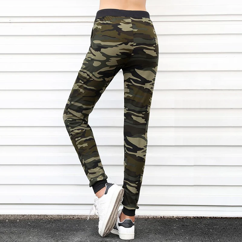 

Women Harem Loose Long Pocket Drawstring Pants Sweatpant Camouflage Jogger Pant