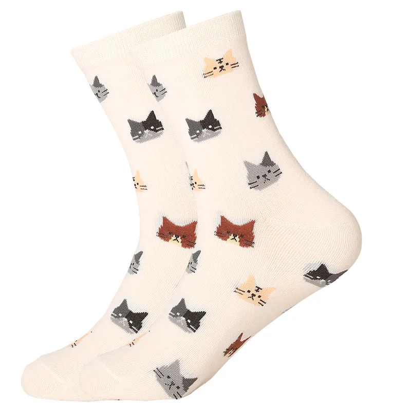 LETSBUY/женские короткие носки с животными из мультфильмов; носки до щиколотки с рисунком кота, собаки и фруктов для девушек; Повседневное платье - Цвет: 1586C