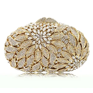 White Gold Роскошный Розовый клатч с кристаллами золотые металлические женские вечерние сумочки модные открытые женские вечерняя сумочка и сумки Дамская сумочка - Цвет: White Gold