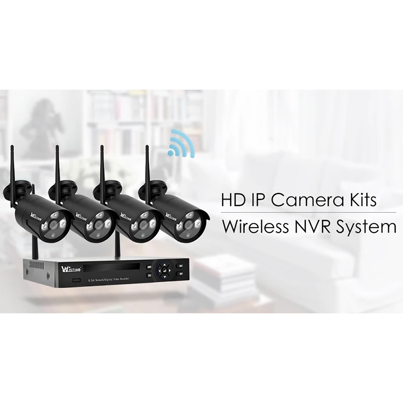 Wistino 2MP 4CH Беспроводная ip камера NVR комплект HD 1080 P камер видеонаблюдения системы