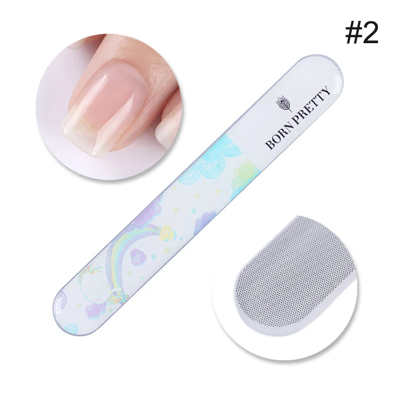 Pattern 2 BORN PRETTY градиентный нано-стеклянный пилочка для ногтей, Очищаемый Блестящий шлифовальный буфер, Маникюрный Инструмент для дизайна ногтей - Цвет: Pattern 2