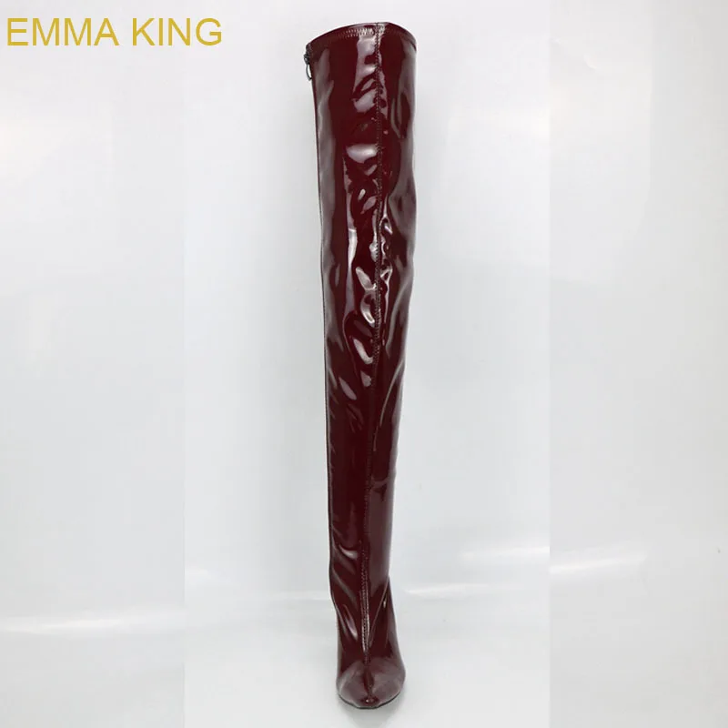 EMMA KING/серебристые женские зимние сапоги на высоком каблуке-шпильке из