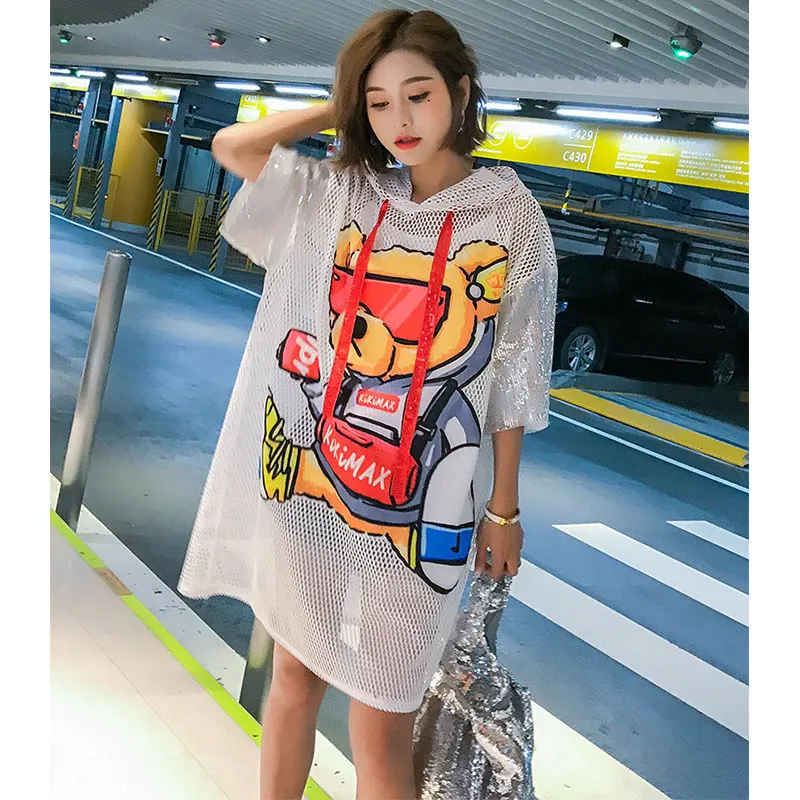 2019 летние открытые платья с капюшоном женские модные свободные