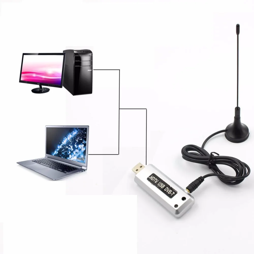 1 шт. USB 2 0 DVB T цифровой ТВ приемник HDTV программный ключ тюнера палка антенна ИК