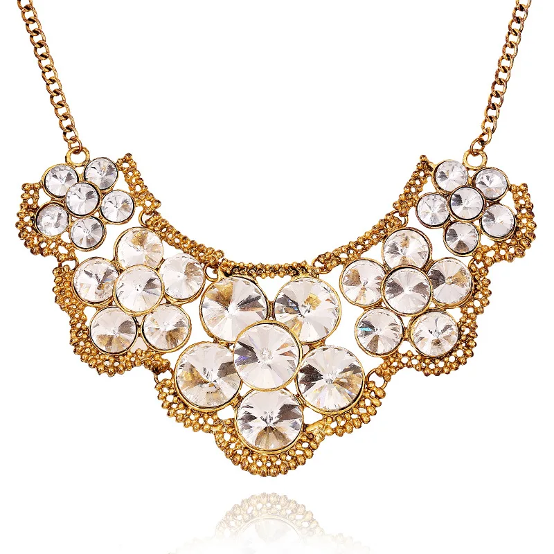 Массивное ожерелье для костюма LZHLQ металлическая бахрома большой кристалл