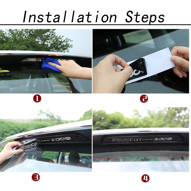 MCrea Авто Стайлинг Черный углеродного волокна высокой тормозной Свет украшения