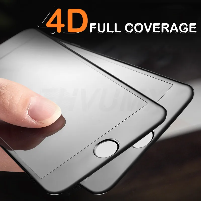 Закаленное стекло 4D с закругленными краями и полным покрытием экрана для iPhone 7 6 S 8